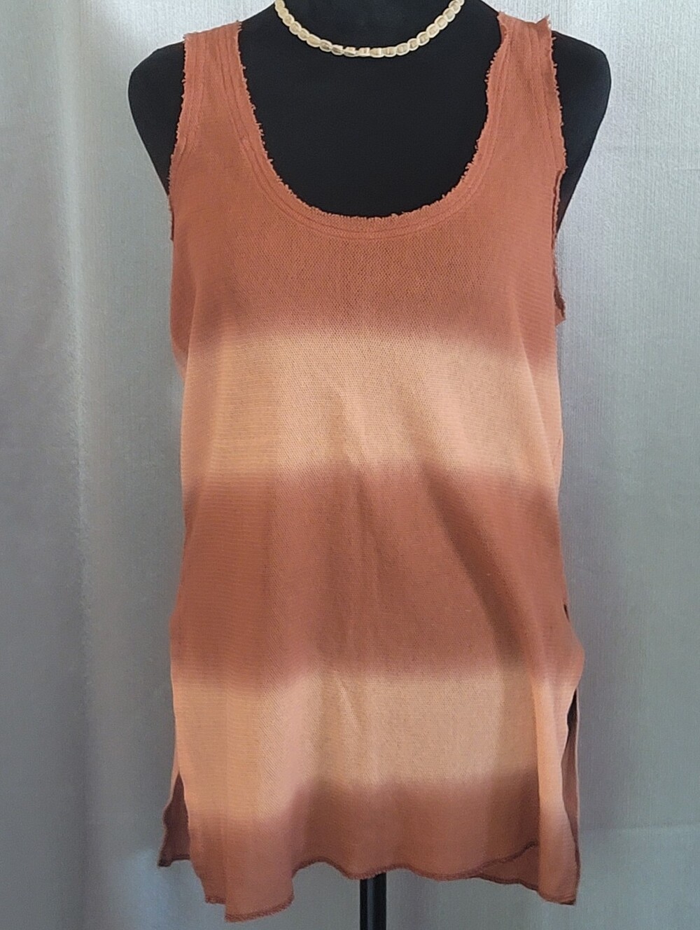 Women's Sleeveless Gradient Tank Top - Rust Peach